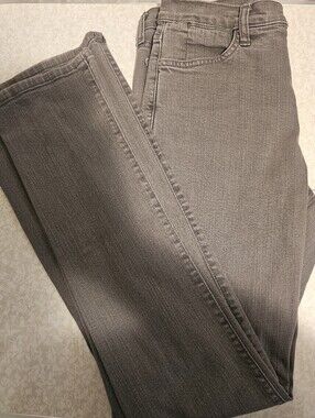 NYDJ Gray Stretch Denim Jeans with Logo Button Sz 4